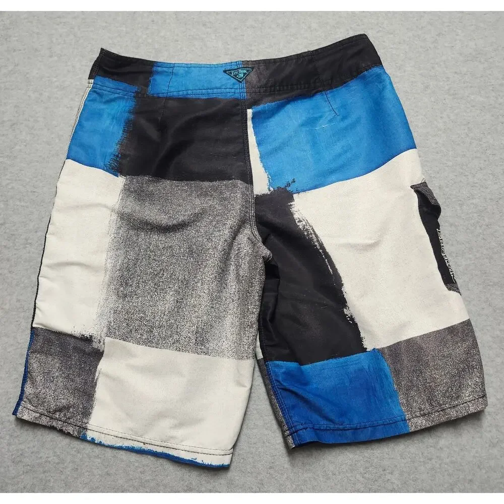 O'Neill Epic Freak 4-Way Stretch Board Shorts Mens Size 30 Blue Black Surf Swim
